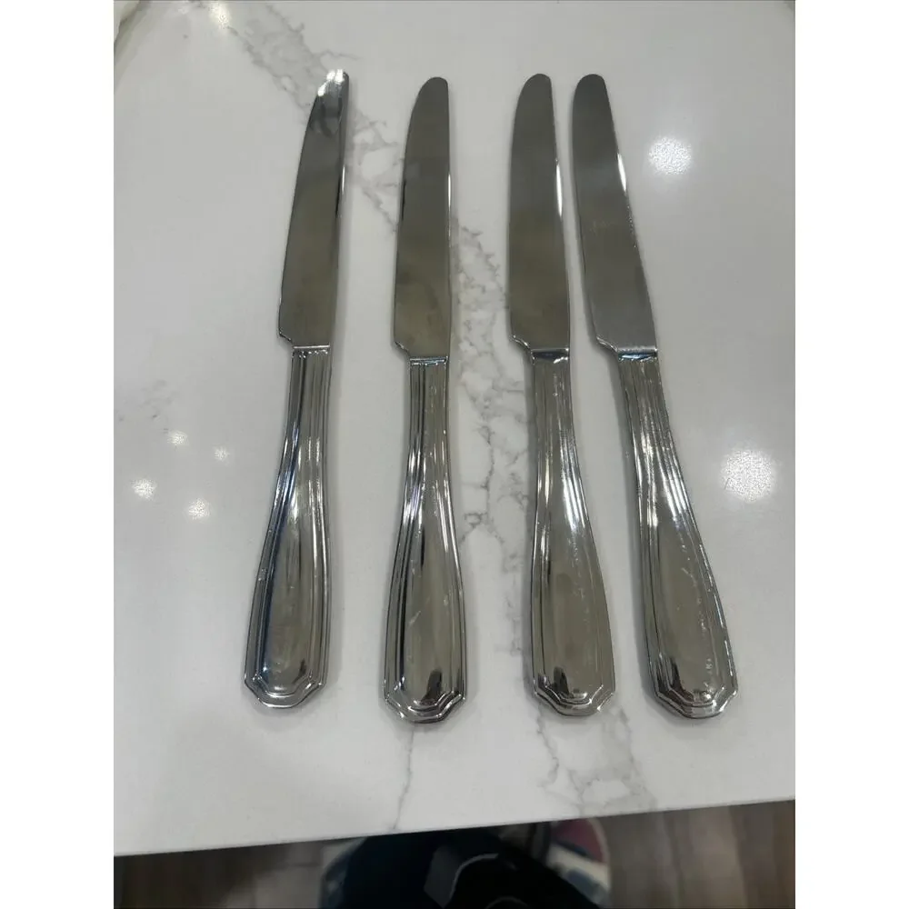 Wallace ARLINGTON Stainless‎ Flatware Set of 3 Dinner Knives 9” Glossy Outline